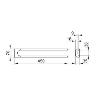Полотенцедержатель Keuco Moll 12718210000 нержавеющая сталь